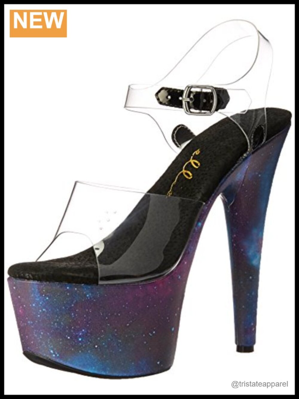 Platform Heeled Sandals Open Toe Ankle Strap Buckle Glitter Women's Shoes
